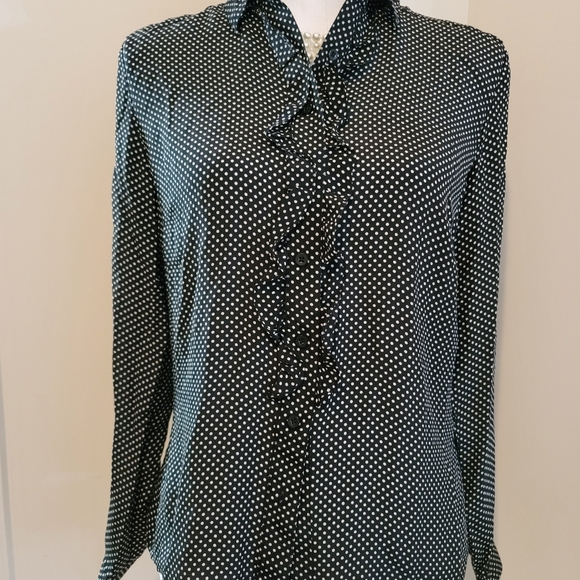 100% Silk Button Down Blouse - Picture 1 of 6